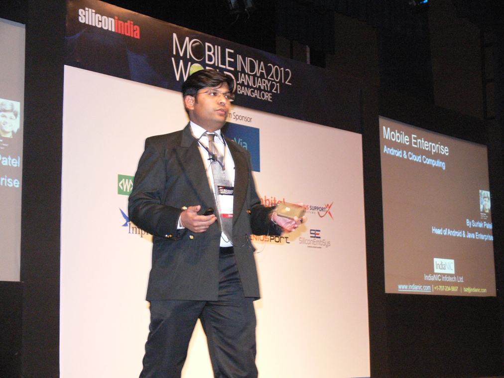 Mr. Surlak Patel addressing techies at SiliconIndia
