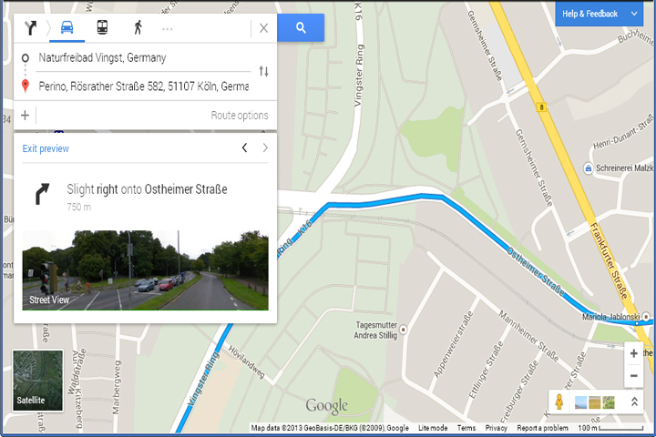 Latest Google Maps - Direction previews