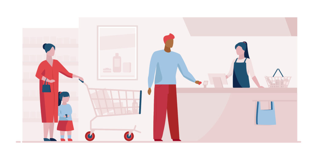 Illustration about grocery POS Solutions