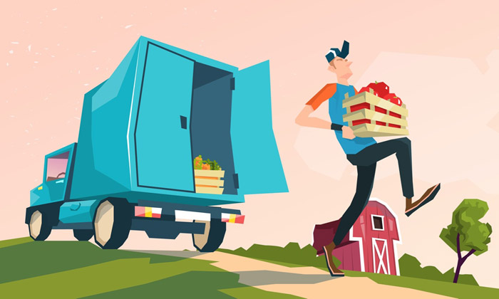 Illustration about Grocery Delivery Software