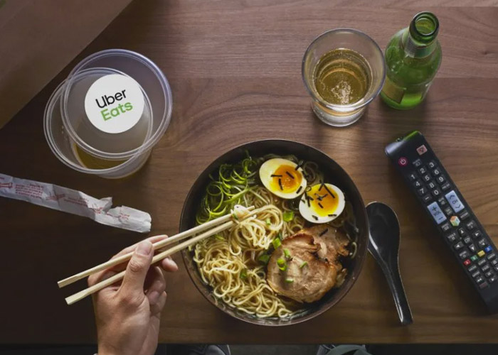 Uber eats image of the ordering through alexa device