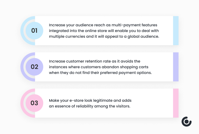 Benefits of multiple payment options