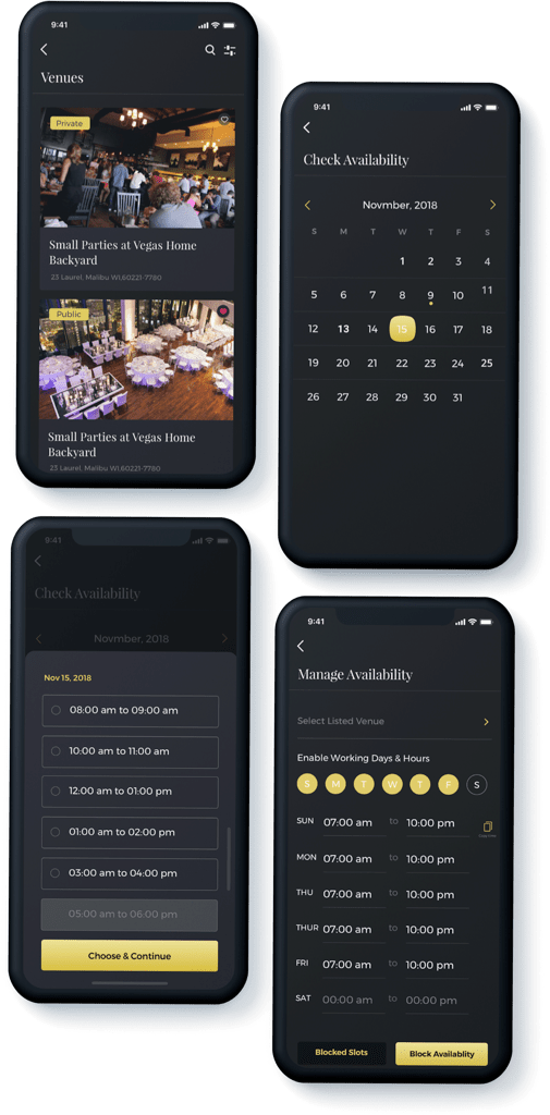 booking management feature of event planner app