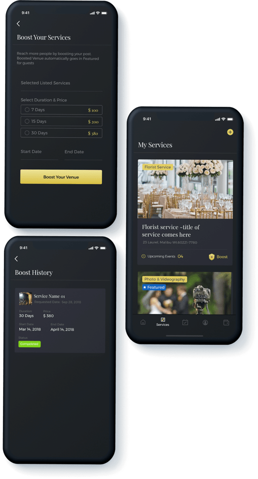 preference boosting feature of event planner app